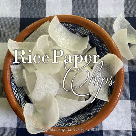 Rice Paper Chips Rice Paper Snack Recipes, Air Fryer Rice Paper Chips, Frying Rice Paper, Rice Paper Candy, Rice Paper Snacks, Rice Paper Chips, Rice Wrappers, Food Savoury, Wonton Chips