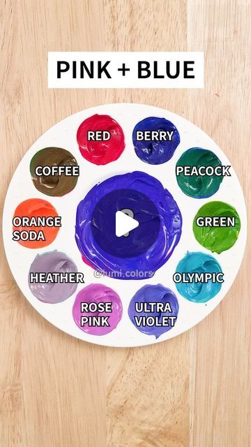 Pink Colour Mixing Chart, Mixing Paint Colors Pink, Blue Color Mixing Chart, Mixing Colors Chart, Colour Mixing Chart, Blue Mix Color, How To Make Purple, How To Make Pink, Mixing Paint Colors