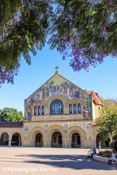 The beautiful Stanford University Memorial Church in Palo Alto, California Stanford University Aesthetic, Stanford California, Winchester Mystery House, Santa Clara University, University Aesthetic, Architect Building, Basic Japanese, Temple Gardens, City Family