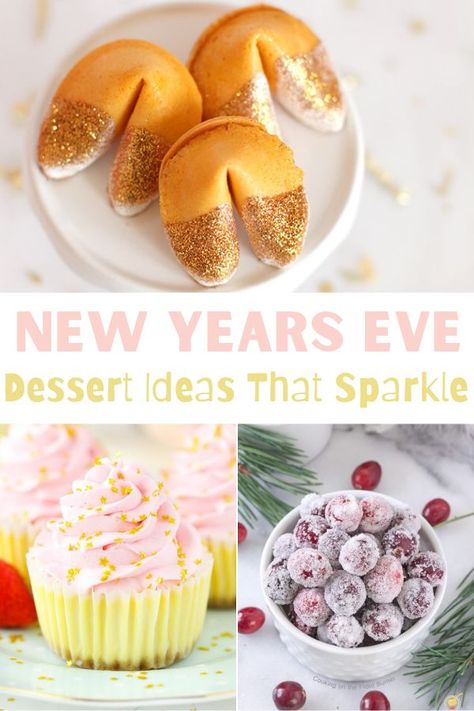 Dessert Recipes For Party, New Year’s Eve Desserts, New Years Eve Dessert Ideas, New Years Desserts, New Years Eve Desserts, New Years Cupcakes, New Years Eve Recipes, Champagne Desserts, Nye Desserts