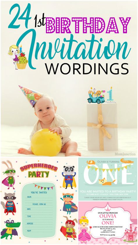 24 Best 1st Birthday Invitation Wordings : The first year of your baby is a major milestone. It completes one year of learning for you and reflects your success as a parent. Naturally #kids #kidsandparenting #parenting #birthday 1st Birthday Invite, 1st Birthday Invitation Message, 1st Birthday Invitation Wording, First Birthday Invitation Cards, Birthday Invitation Message, Boy Party Invitations, Baby Birthday Invitations, Princess Invitations, Bday Invitations