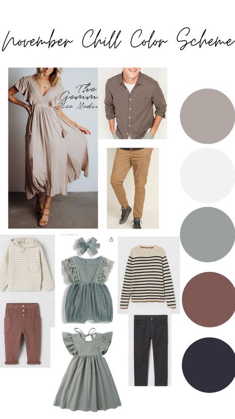 Neutral Tone Photoshoot Family, Family Photo Mood Board, Grey Family Photo Outfits, Family Photo Colour Scheme, Photoshoot Color Scheme, Summer Family Photo Color Scheme, Photography Outfit Ideas, Family Outfit Ideas, Fall Family Outfits