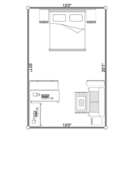 Bedroom Layout Ideas With Couch, Bedroom Layout For Rectangular Room, Long Rectangle Room Layout Bedrooms, Small Rectangle Room Layout Bedrooms, Bedroom Long Narrow Room Layouts, Bedroom Rectangle Layout, Rectangle Apartment Layout, Bedroom Ideas For Long Rooms, Couch In Bedroom Ideas Layout