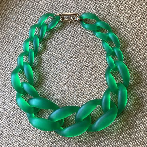 Chunky Chain Necklace, Acrylic Necklace, Green Accessories, Types Of Plastics, Chunky Chain Necklaces, Acrylic Material, Neon Green, Have A Great Day, Different Styles