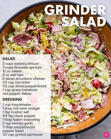 Grinder Salad, Sandwich Salad, Classic Sandwich, Healthy Salads, Delicious Salads, Summer Salads, Soup And Salad, A Bowl, I Love Food