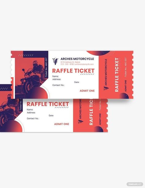 Instantly Download Motor Cycle Raffle Ticket Template, Sample & Example in Microsoft Word (DOC), Adobe Photoshop (PSD), Apple Pages, Microsoft Publisher, Adobe Illustrator (AI) Format. Available in 5.5x2 inches with Bleed. Quickly Customize. Easily Editable & Printable. Raffle Tickets Template, Ticket Design, Microsoft Publisher, Raffle Ticket, Motor Cycle, Ticket Template, Raffle Tickets, Admit One, Word Doc