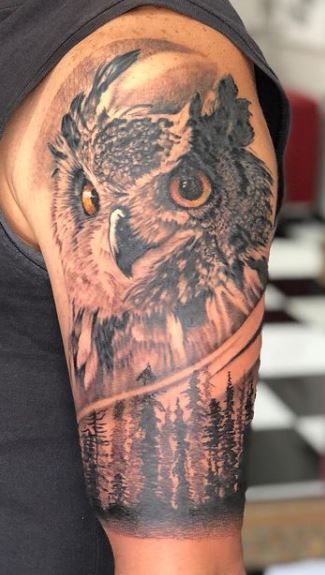 Side Back Tattoos, Tattoo Father, Owl Tree, Beautiful Owl, Owl Tattoo, Tree Tattoo, Birds Tattoo, Father Daughter, Skin Art