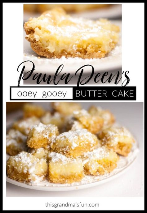 Paula Deen's Ooey Gooey Butter Cake Butter Cake Bars, Ooey Gooey Butter Cake, Recipe Categories, Gooey Cake, Paula Dean, Baked Desserts, Gooey Butter, Dump Cakes, Paula Deen Recipes