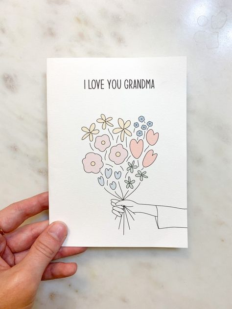 Grandma Birthday Card I Love You Grandma Cards for Grandma - Etsy Australia Cards For Grandma, Grandma Cards, Happy Birthday Grandma, Grandma Birthday Card, Mother's Day Gift Card, Anniversaire Diy, Birthday Card Drawing, Card Inspo, Homemade Birthday Cards