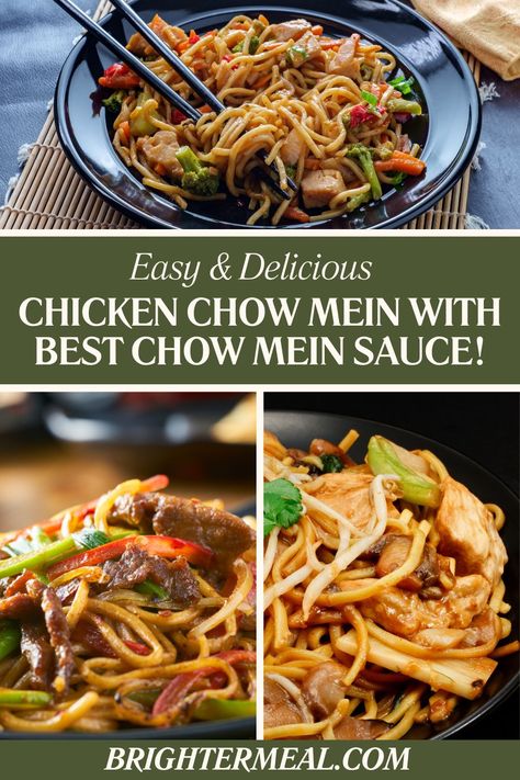 Chicken Chow Mein with Best Chow Mein Sauce! Baked Chicken Chow Mein, Chow Mein Sauce, Chicken Chow Mein Recipe, Veggie Lo Mein, Benefits Of Chicken, Chow Mein Recipe, Roast Chicken Leftovers, Chicken Chow Mein, Chow Mein