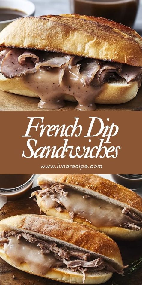 The Easy French Dip Sandwich is a timeless recipe that combines simplicity with rich, comforting flavors! 🥩🥖 Tender beef served in a crispy roll, dipped in flavorful au jus, makes this sandwich perfect for a hearty lunch or dinner. It’s quick, delicious, and always satisfying. 📌 Save this pin to make a comforting and delicious French dip sandwich for your next meal! #FrenchDipSandwich #ComfortFood #EasyDinners #ClassicRecipes #HeartyMeals #RichFlavors Beef Dip Sandwiches, French Dip Recipe, French Dip Sandwich With Deli Meat, Easy French Dip Sandwiches, Beef Au Jus, French Dip Recipes, Crispy Rolls, Au Jus Recipe, Ic Recipes