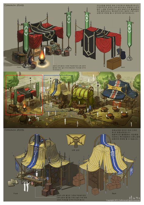 ArtStation - Commom stores2, Minho Kim Genesis Art, Deck Of Many Things, Buildings Artwork, Concept Art Tutorial, Game Concept Art, Concept Art Drawing, Prop Design, Visual Development, Environment Design