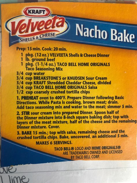 Nachos Recipe Beef Velveeta, Nacho Bake Casserole, Nacho Cheese Recipe Velveeta, Velveeta Shells And Cheese Ground Beef, Taco Spaghetti Bake With Velveeta, Taco Pasta With Velveeta Shells And Cheese, Kraft Mac And Cheese Recipe, Velveeta Shells And Cheese, Taco Casserole Bake