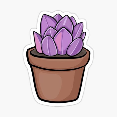 Cute purple small succulent plant in a pot sticker for every plant lover, plant dad and plant mom by lisaedlund on Redbubble Stickers For Journal, Pot Sticker, Plant In A Pot, Home Stickers, Plant Stickers, Pot Stickers, Homemade Stickers, Work Stickers, Cute Laptop Stickers