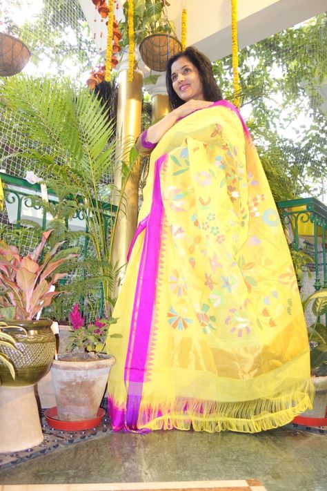 This ponduru khadi saree with jamdani pallu and blouse in sunshine yellow can make your days brighter, add some cheer and uplift your spirit. Do you know that khadi keeps you warm in winters and cool in summers? These khadi sarees can be worn formally or casually. They are always elegant and class apart. #ponduru #pondurukhadi #pondurukhadisaree #jamdanipallu #jamdaniwork #pondurukhadisareewithjamdanipallu #weavesofindia #khadisaree #handloom #handloomsaree #pinterestfashion #vocalforlocal Ponduru Khadi Sarees, Jamdani Blouse, Khadi Sarees, Indian Handloom, Khadi Saree, Paithani Saree, Shopping Places, Sunshine Yellow, Pinterest Fashion