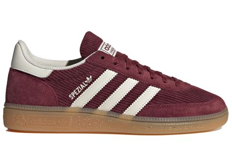 Adidas Handball Spezial (Women's) Sneakers in Shadow Red/Off White Red Adidas Shoes, Converse X Cdg, Jordan 1 Green, North Face 1996, The North Face 1996, Adidas Handball Spezial, Pretty Sneakers, Adidas Handball, Womens Red Shoes