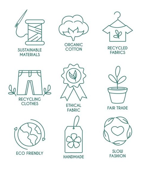 Slow fashion badge collection | Free Vector #Freepik #freevector #fashion #badge #clothes #eco Slow Fashion Illustration, Eco Friendly Branding, Sustainable Fashion Logo, Eco Friendly Clothes, Sustainable Branding, Clothing Icon, Eco Fashion Design, Eco Packaging Design, Eco Friendly Logo