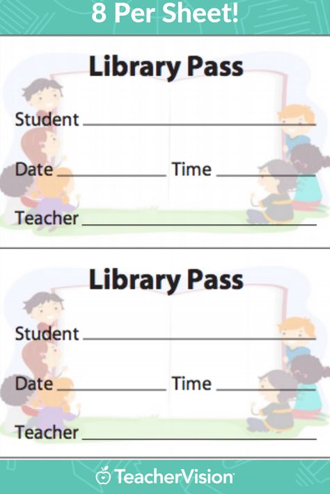 These customizable, blank library passes are especially useful for new teachers. Tailor the PDF to your teaching needs by typing in the highlighted fields before printing. Teacher Rp, Student Library, Preschool Library, Card Templates Free, Free Library, Library Card, Templates Free Download, New Teachers, School Library