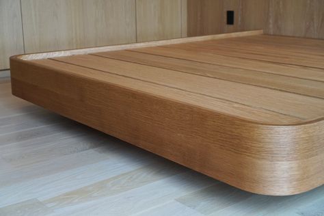 Wood Bed Base, Plywood Bed Designs, White Oak Bed, Japanese Floor Bed, Bed Designs Latest, Japanese Bed Frame, Apartment Bed, Modern Wood Bed, Unique Bed Design