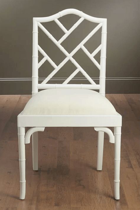 Hilal - Chinese Chippendale side chair - wayfair Annie Sloan Wall Paint, Chinese Chippendale Chairs, Bamboo Dining Chairs, Chippendale Chairs, Host Chairs, Beach House Interior Design, Bamboo Chair, Coastal Living Rooms, White Dining Chairs