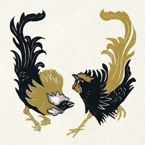 Gold black rooster psd animal vintage drawing set | free image by rawpixel.com / pangrum Rooster Illustration, Rooster Logo, Procreate Ipad Tutorials, Watercolor Paintings Of Animals, Black Rooster, Ipad Tutorials, Rooster Art, Procreate Ipad, Vintage Drawing