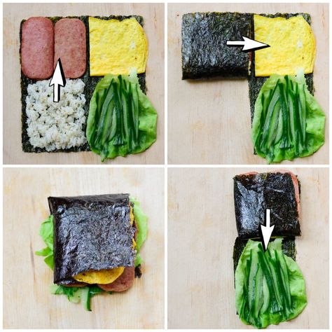 Folded Kimbap, Korean Bapsang, Perilla Leaves, Sushi Recipes Homemade, Korea Food, Small Cucumber, Korean Cooking, Korean Recipes, Sushi Sandwich