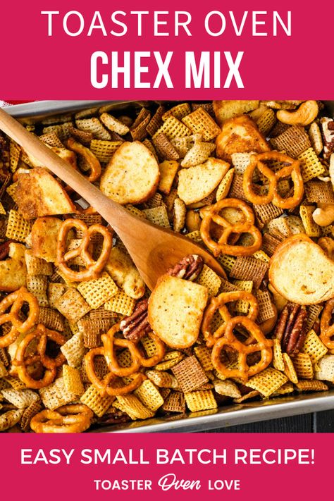 Everything you love about traditional Chex Mix minus the massive leftovers. This tasty toaster oven recipe is perfect for small gatherings, holiday gifting, movie nights, or any time you've got a salty snack craving. Toaster Oven Baking Recipes, Healthy Toaster Oven Recipes, Breville Oven, Toaster Oven Cooking, Chex Mix Recipes Original, Convection Oven Recipes, Toaster Oven Recipes, Slow Cooker Salisbury Steak, Smaller Portions