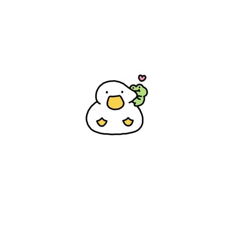 Duck Doodles Cute, Duck Doodle Drawing, Ducks Cute Drawing, Frog And Duck Tattoo, Cute Doodles Frog, Duck And Frog Wallpaper, How To Draw A Cute Duck, Cute Drawings Duck, Duck Drawings Cute