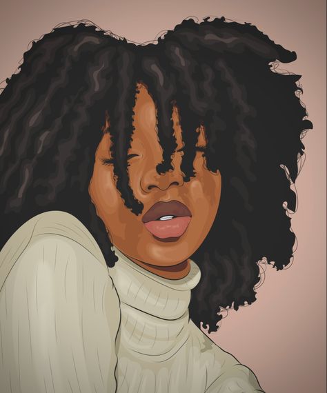 A vector potrait of a woman African Hair Illustration, Black Artwork Wallpaper, Afro Illustration, Black Power Art, Black Illustration, Black Woman Artwork, Natural Hair Art, Beautiful Sketches, Painting Canvases