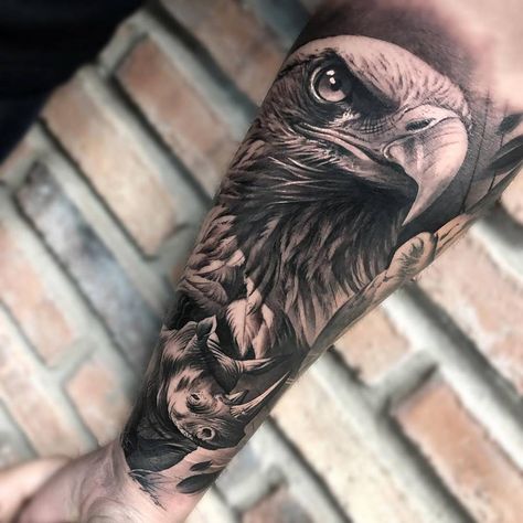 Tatuaje subido a Tattoofilter Rhino Tattoo, Tattoo Realism, Portrait Realistic, Hawk Tattoo, Animal Sleeve Tattoo, Famous Tattoo Artists, Lion Tattoo Sleeves, Wolf Tattoo Sleeve, Marquesan Tattoos