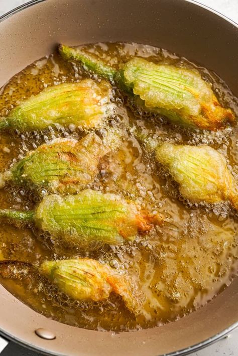 Stuffed Squash Blossoms - Whisper of Yum Stuffed Squash Flower Recipes, Stuffed Squash Blossom Recipe, Squash Blooms Recipes, Fried Squash Blossom Recipe, Stuffed Squash Blossom, Whisper Of Yum, Squash Blossom Recipe, Fried Squash Blossoms, Stuffed Squash Blossoms