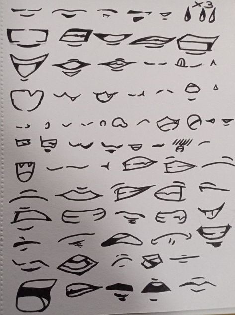 Drawing Face Expressions, Drawing Ideas List, Mouth Drawing, 얼굴 그리기, Creative Drawing Prompts, Lips Drawing, Drawing Prompt, Art Tools Drawing, Sketches Tutorial