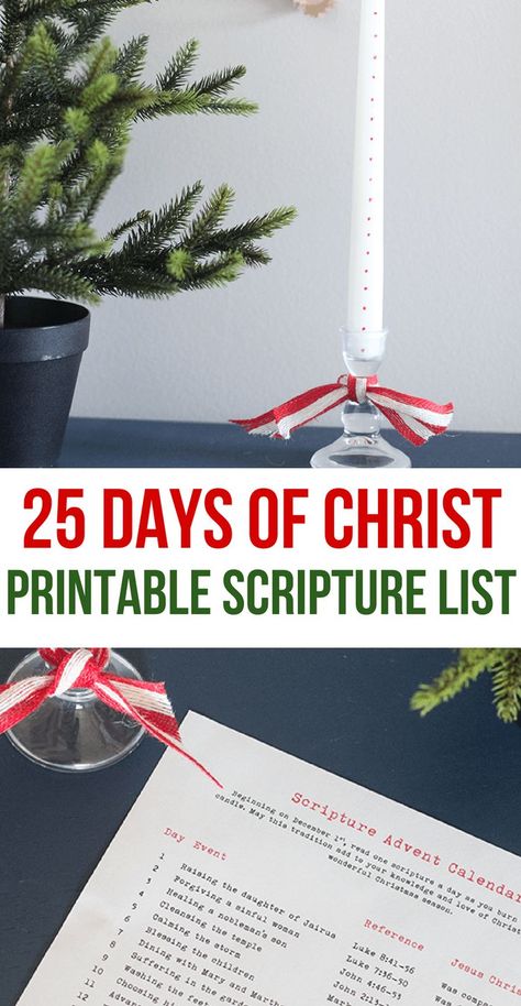 25 Days of Christ- Scripture Advent Calendar- Keep Christ in Christmas- Christ-Centered Christmas Traditions Christ Centered Christmas Traditions, Keep Christ In Christmas, Lds Christmas, Scriptures For Kids, Christ In Christmas, Christmas Scripture, Advent For Kids, Printable Advent Calendar, Quotes Christmas