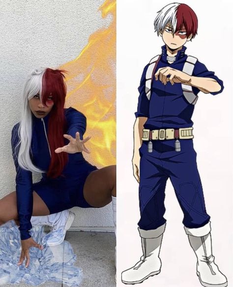 Cosplay Ideas Women Anime, Easy Anime Cosplay, Todoroki Cosplay, Easy Cosplay Ideas, Cosplay Ideas Women, Anime Cosplay Ideas, Easy Cosplay, Black Cosplay, Cartoon Cosplay