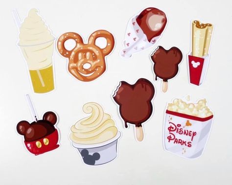 Snacks Diy, Disney Doodles, Disney Stickers, Disney Treats, Disney Scrapbook Pages, Disney Snacks, Wallpaper Disney, Disney Background, Disney Collage