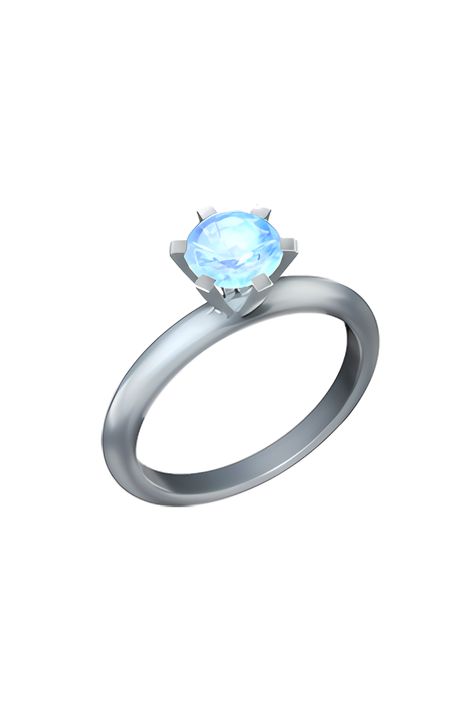 The 💍 emoji depicts a shiny, golden ring with a circular band and a large, sparkling diamond or gemstone on top. The diamond or gemstone is usually depicted as a clear, white color, but may also be shown in other colors such as pink or blue on some platforms. The band of the ring is often depicted as smooth and polished, with no visible details or engravings. Overall, the emoji conveys a sense of luxury, elegance, and romance. Free Emoji Printables, Diamond Emoji, Emoji Jewelry, Emoji Printables, Emoji Ring, Phone Emoji, Apple Emojis, Clouds Wallpaper Iphone, Ios Emoji