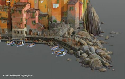 Pirate Town Concept Art, Fishing Village Concept Art, Town Concept Art, Village Concept Art, Pirate Town, Building Reference, Stylized Environment, 3d Maya, German Town