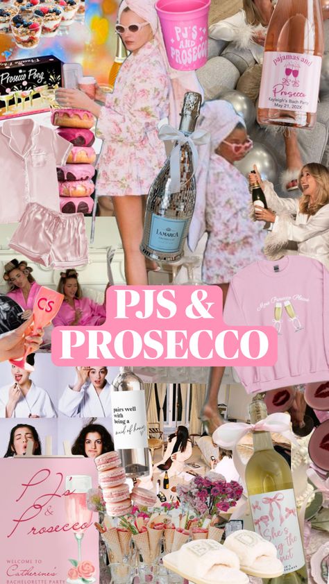 Pjs & Prosecco 🎀🍾 #bachelorettepartyideas #bachelorettepartyidea #bachelorettetheme #bacheloretteparty Pjs And Prosecco, Pjs Party, Bachelorette Party Weekend, Pj Party, Diy Bachelorette Party, Bridal Bachelorette Party, 26th Birthday, Bachelorette Themes, Bachelorette Trip