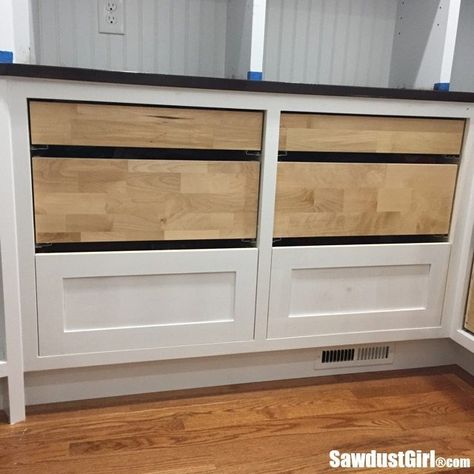 Building Cabinet Doors, Shaker Drawer Fronts, Building Drawers, Inset Drawers, Plan Garage, Sawdust Girl, Inset Cabinets, Kitchen Cabinet Drawers, Diy Drawers