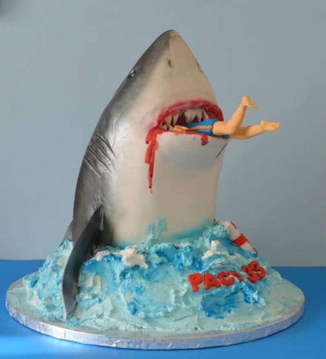 Megalodon Cake, Shark Cakes, Shark Birthday Cake, Shark Birthday Cakes, Nursing Cake, Shaped Cake Pans, Shark Themed Birthday Party, Shark Cake, White Cake Recipe