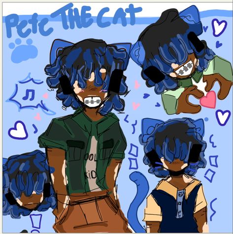 This is my human verdion pld give credits if used Pete The Cat Fanart, White Ppl, Cat Human, Kid Cartoon, Silly Art, Cartoon Cats, Cat Meow, Pete The Cat, Cat Icon