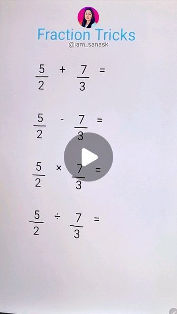 Math Short Tricks, Fraction Tricks, Solving Fractions, Mathematics Fractions, Mental Math Tricks, Maths Problems, Maths Tricks, Math Tips, Math Exercises