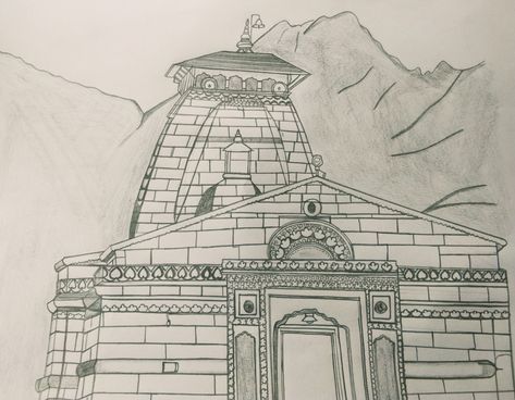 Kedarnath Drawing Pencil, Kedarnath Temple Drawing Simple, Kedarnath Temple Rangoli, Kedarnath Pencil Sketch, Kedarnath Mandir Drawing, Kedarnath Drawing Simple, Kedarnath Drawing Sketch, Kedarnath Temple Mandala Art, Kedarnath Temple Pencil Sketch