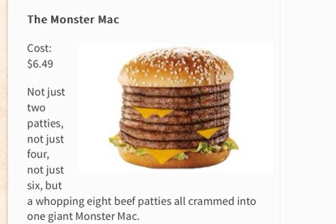 The McDonald's secret menu. The monster Mac. 🍔🍔🍟 Mcdonalds Secret Menu, Mc Donald's, Secret Menu Items, Beef Patty, Secret Menu, Menu Items, Hamburger Bun, Mac