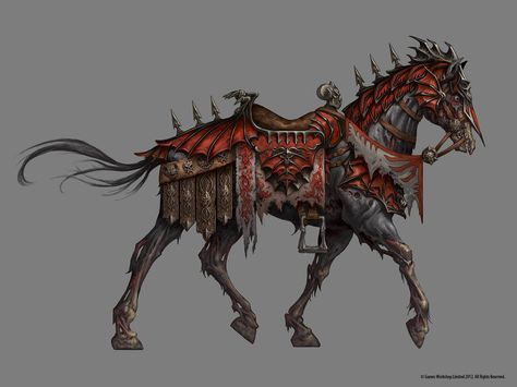 Undead Steed Skeletal Horse Fantasy Art, Undead Animal Art, Undead Horse Art, Undead Animals, Horse Monster, Undead Horse, Zombie Horse, Demon Horse, Arte Zombie