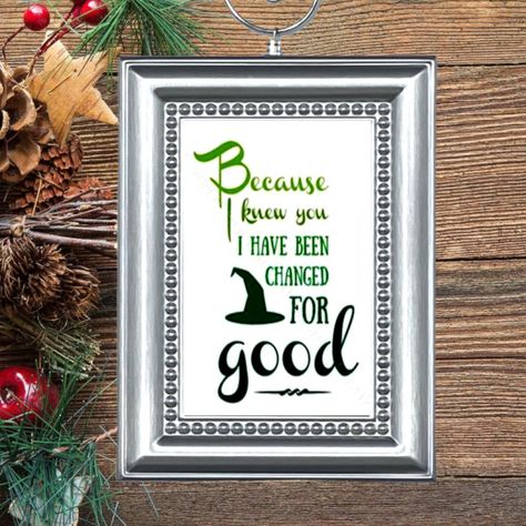 Wicked Broadway Musical Quote Christmas Tree Ornament Frame Measures About 4“ X 3“ And Made By Me. These Unique Ornaments Will Look Amazing Displayed On Your Christmas Tree And Make An Incredible Gift! Loc529 Wicked Christmas Tree, Wicked Christmas, Wicked Crafts, Wicked Broadway, Wicked Movie, Copenhagen Christmas, Christmas Stocking Ornament, Wicked Musical, Unique Ornaments