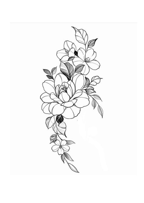 Tummy Tattoo, Snow Tattoo, Grandma Tattoos, Flower Tat, Boho Tattoos, Hip Tattoos Women, Floral Tattoo Sleeve, Line Art Tattoos, Hip Tattoo