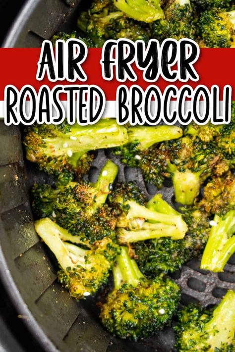 This crispy air fryer roasted broccoli is the perfect healthy side dish for any meal! This roast broccoli cooks up in just a few minutes with only a handful of ingredients! Roasting Broccoli In Oven, Air Fryer Roasted Broccoli, Roast Broccoli, Seasoned Broccoli, Roasted Broccoli Recipe, New Air Fryer Recipes, How To Cook Broccoli, Fried Broccoli, Quick Side Dishes