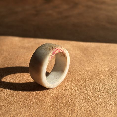 Antler Ring Natural Whitetail Deer Antler Ring With Pink | Etsy Australia Deer Antler Ring, Antler Ring, Simple Band, Deer Park, White Tail, Whitetail Deer, Eco Friendly Jewelry, Deer Antler, Deer Antlers