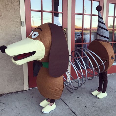 One last Halloween celebration for this amazing costume skillfully made by this all star #dancedad 🎉 #Levischoiceforbestcostume #slinkydog… How To Make Slinky Dog Costume, Slinky Dog Costume Diy Couples, Toy Story Slinky Dog Costume Diy, Slinky Costume Toy Story, Diy Slinky Dog Costume For Adults, Slinky Toy Story Costume, Diy Slinky Dog Costume, Slinky Dog Costume Diy, Toy Story Slinky Dog Costume